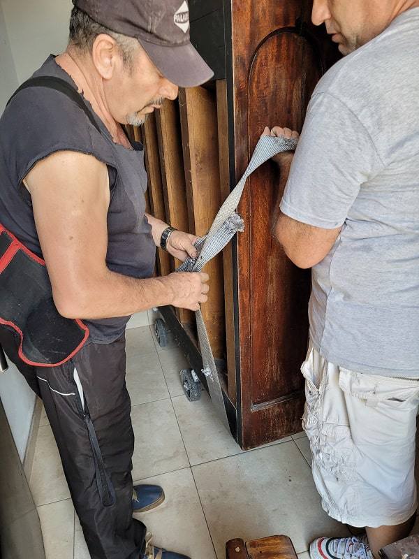 Colocación del piano en destino